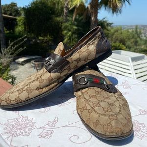 RARE Gucci classic Loafers in beige/brown canvas